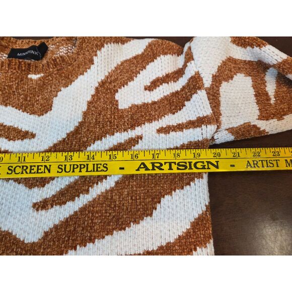 Womens Mink Pink Animal Print Sweater Size XS - Picture 5 of 7